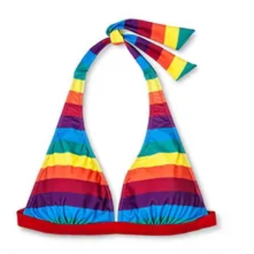 RAINBOW Pride LGBTQ Bikini Top NWOT Size L